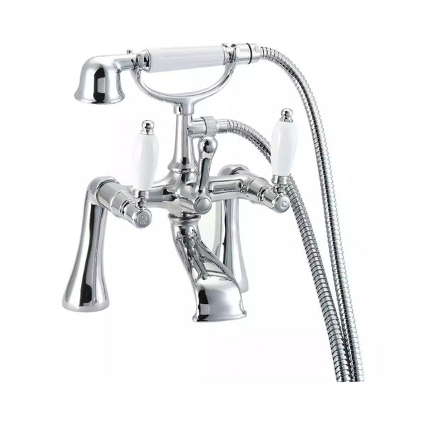 Methven Deva Georgian Brass and Resin Pillar Mounted Bath Shower Mixer