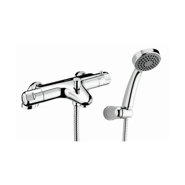 Methven Deva Dynamic Pillar Mounted Thermostatic Bath Shower Mixer, Chrome