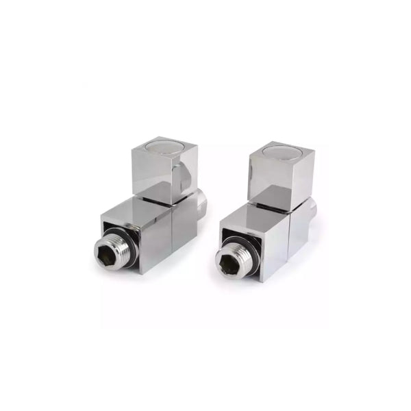 Plumbers Choice Cube Straight Square Radiator Valve Chrome