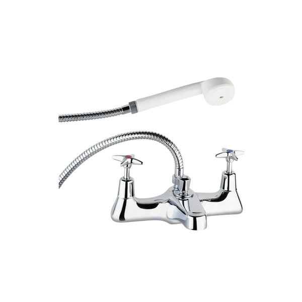 Methven Deva Cross Handle Deck Mounted Bath Shower Mixer Tap