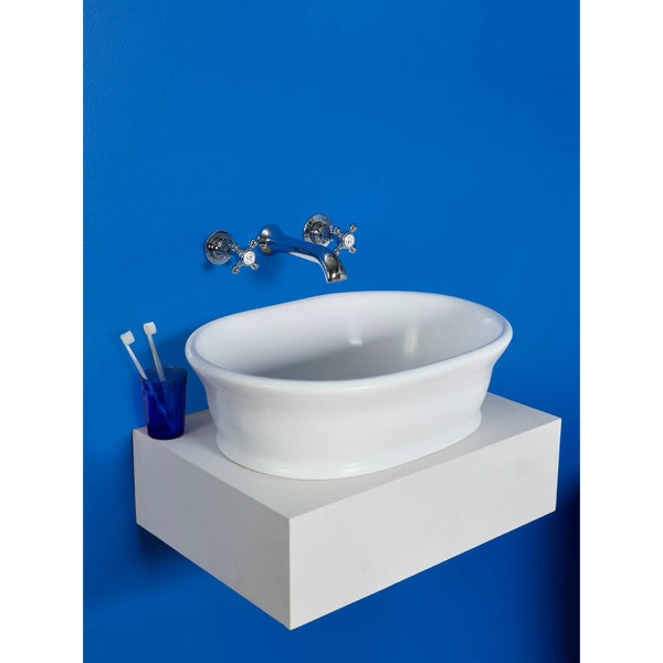 BC Designs Aurelius/Bampton Cian Solid Surface Countertop Basin, 535mm W x 390mm D