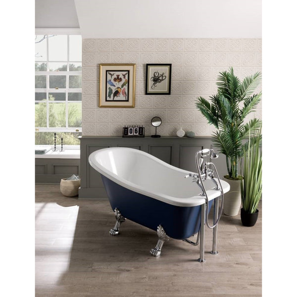 BC Designs Fordham Freestanding Bath With Feet Set 1 and Overflow - 1500mm L x 740mm W, White