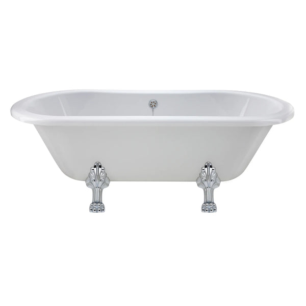 BC Designs Elmstead Double Ended Freestanding Bath With Feet Set 2 & Overflow - 1700mm L x 745mm W, White