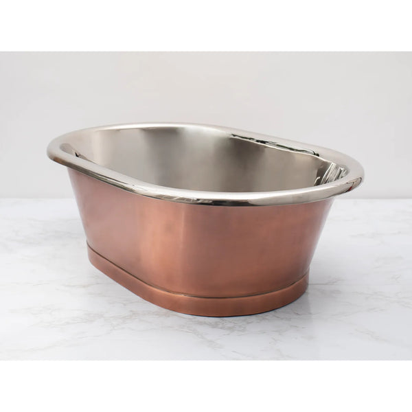 BC Designs Countertop Basin with Nickel Inner - 180mm L x 530mm W, Antique Copper/Nickel