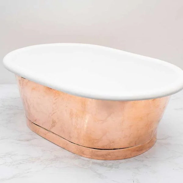 BC Designs Freestanding Traditional Countertop Basin with Enamel Inner - 180mm L x 530mm W, Copper/Enamel