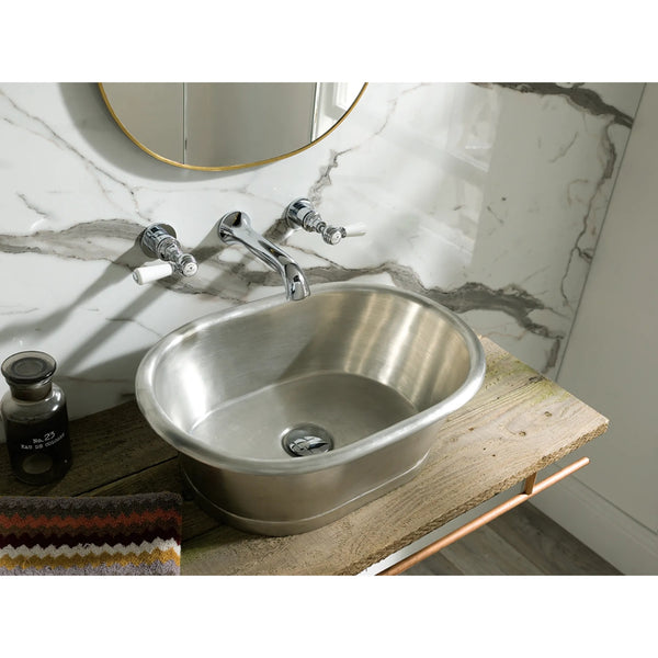 BC Designs Freestanding Traditional Countertop Basin with Tin Inner - 180mm L x 530mm W, Tin