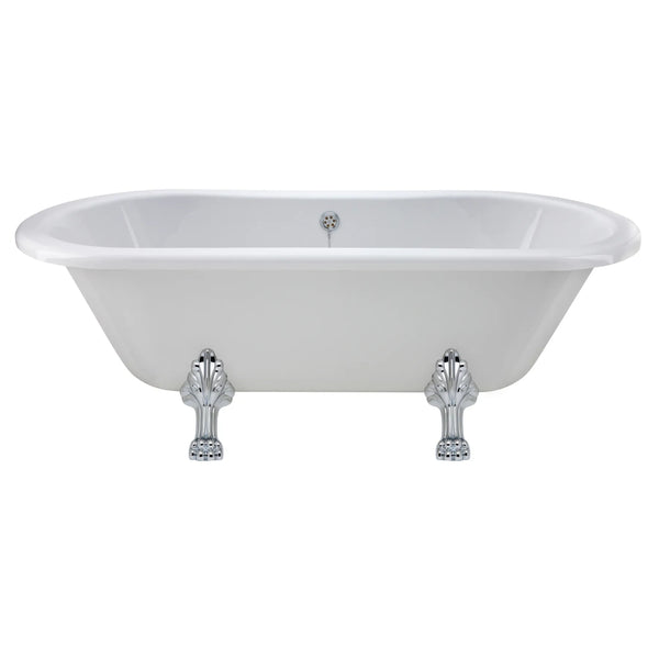 BC Designs Elmstead Double Ended Freestanding Bath with Feet Set 2 & Overflow - 1500mm L x 745mm W, White