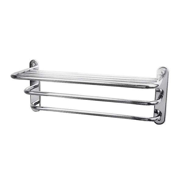 BC Designs Victrion Three Tier Brass Towel Rack Horizontal 260mm H x 612Mmm W, Chrome