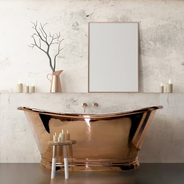 BC Designs Freestanding Traditional Boat Bath 1500mm L x 725mm W, Copper