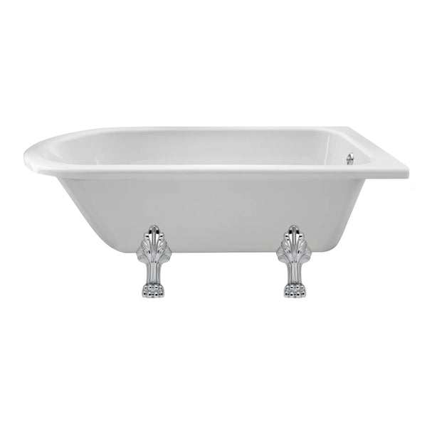 BC Designs Tye Floor Mounted Shower Bath with 2 Set Feet - 1500mm L x 750mm W, White