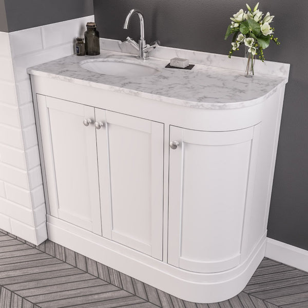 Eastbrook Hardwick Quartz Corner 90cm LH White Inset Basin - "BASIN ONLY"