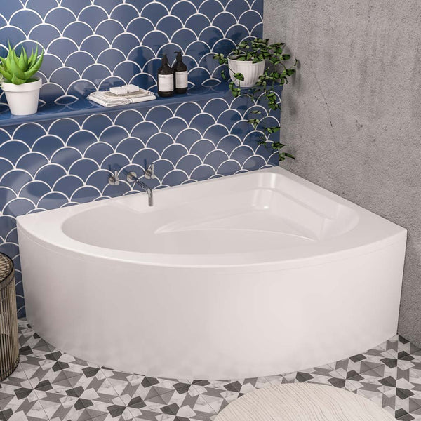 Eastbrook Lundy Left Hand Off Set Corner Beauforte Bath, 1500mm x 1040mm - White