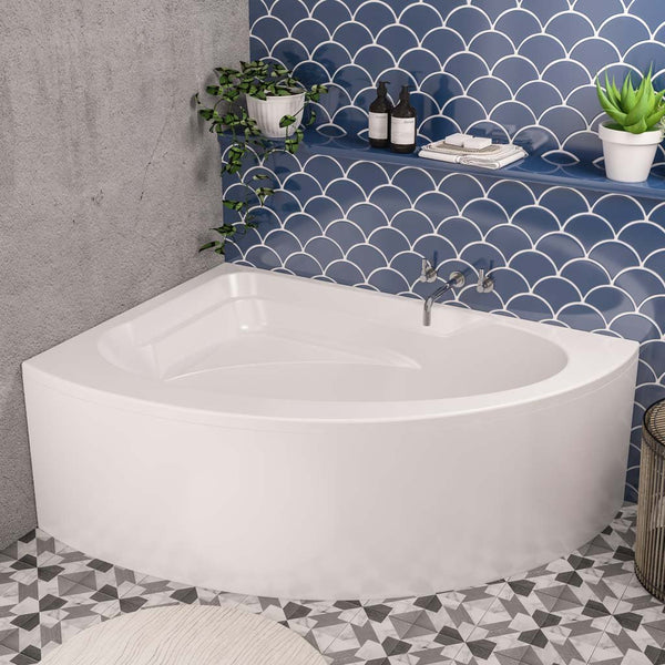 Eastbrook Lundy Right Hand Off Set Corner Beauforte Bath, 1500mm x 1040mm - White