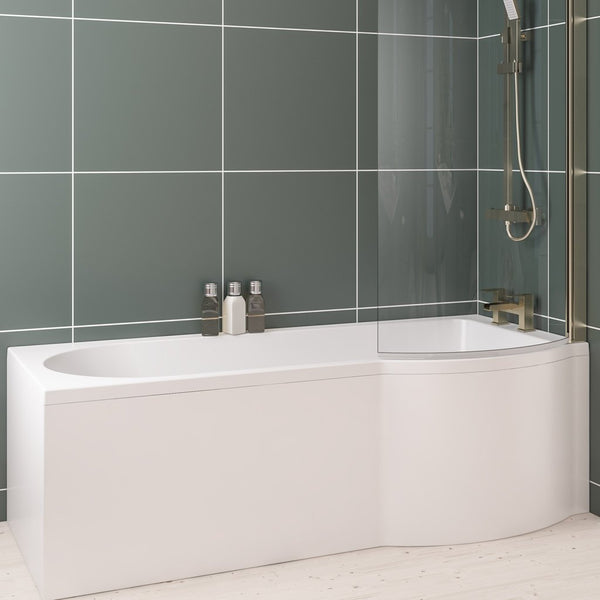 Eastbrook Portland P-Shape Front Bath Panel, 1600mm x 560mm - White