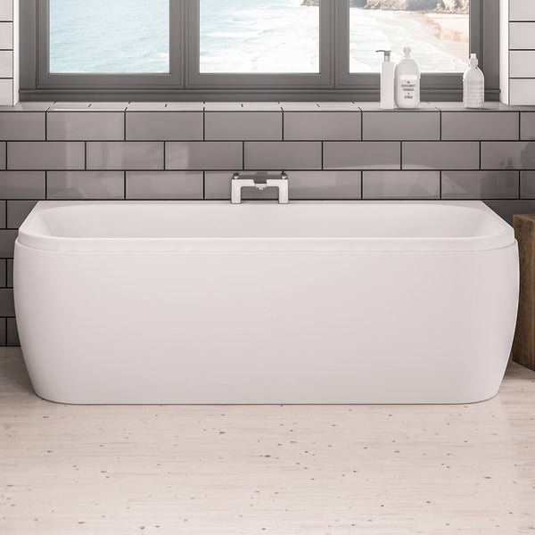 Eastbrook Malin D-Shape One-Piece Front Bath Panel, 1700mm x 520mm - White