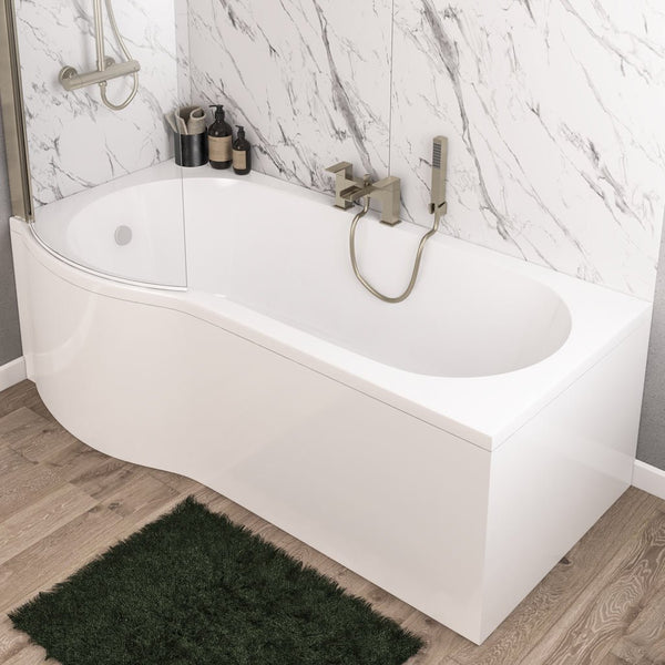 Eastbrook Shannon P-Shape Reinforced Beauforte Front Bath Panel, 1700mm x 515mm - White