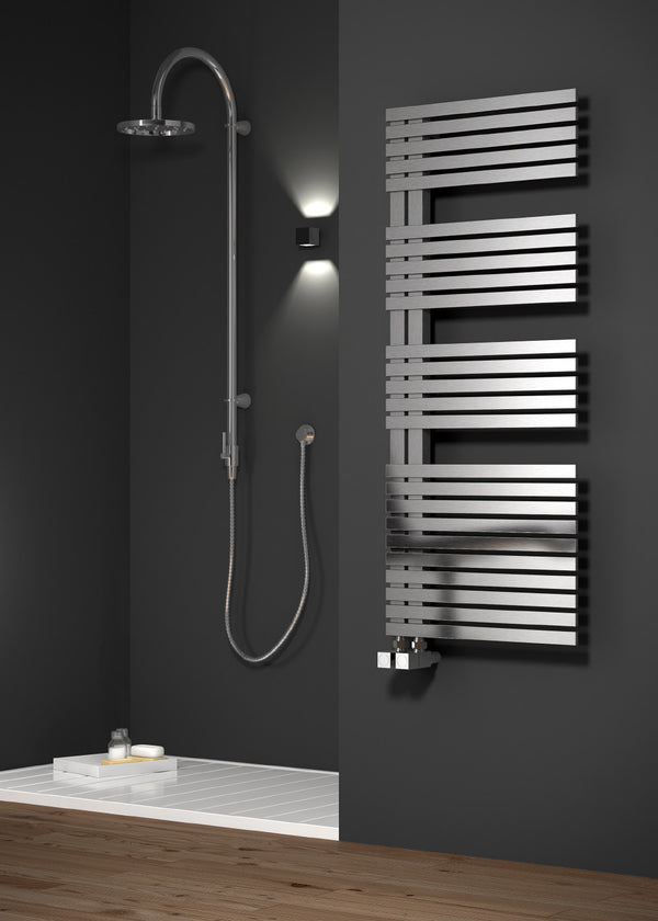 Reina Entice Brushed Stainless Steel Designer Heated Towel Rail Radiator