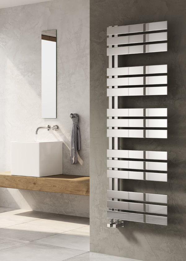 Reina Ricadi Polished Stainless Steel Designer Heated Towel Rail Radiator