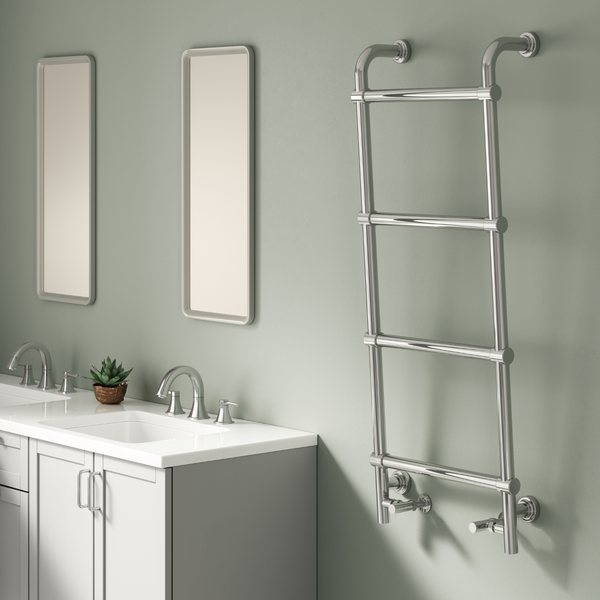 Reina Eltham Steel Chrome Heated Designer Towel Rail Radiator