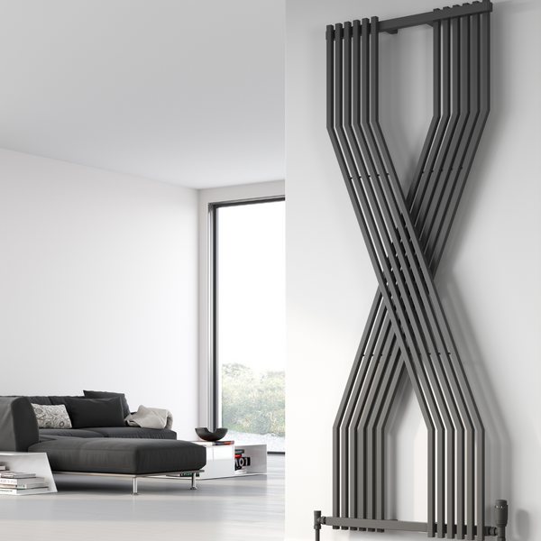 Reina Coredo Steel Anthracite Vertical Designer Radiator - Central Heating