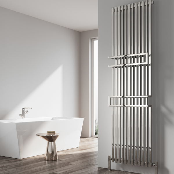 Reina Grande Steel Chrome Vertical Designer Radiator - Central Heating