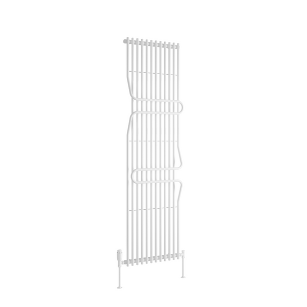 Reina Aletta Steel Vertical White Designer Heated Towel Rail Radiator Radiator - Central Heating