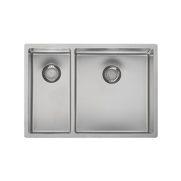 Reginox NEWJERSEY18x37+34x37 1.5 Bowl Stainless Steel Kitchen Sink, Integrated and Overflow