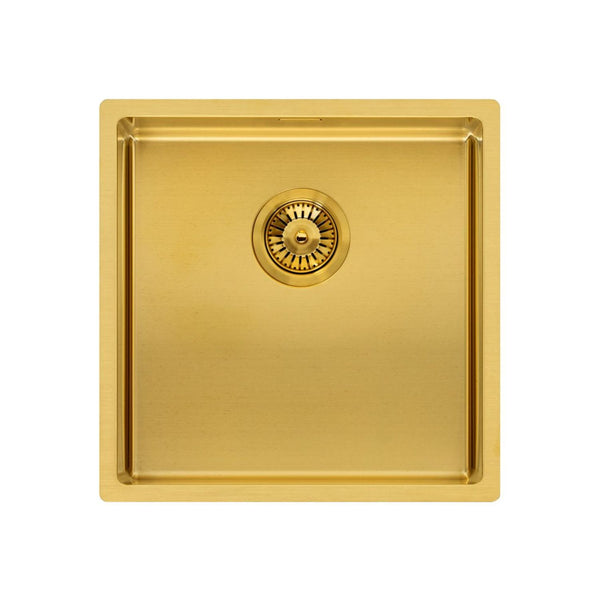 Reginox MIAMI 40x40 GOLD Stainless Steel Single Bowl Kitchen Sink, Square