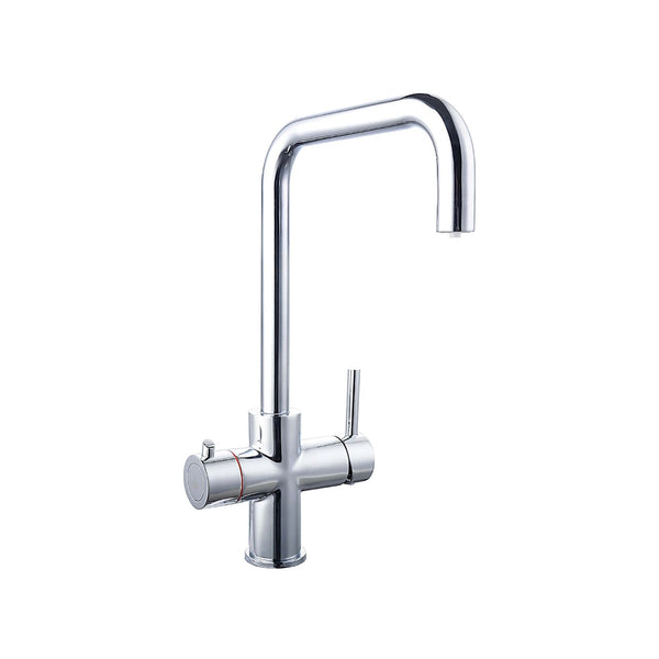 Reginox Tribezi 3IN1 Boiling Water Solid Brass Short Lever Kitchen mixer Tap, Chrome