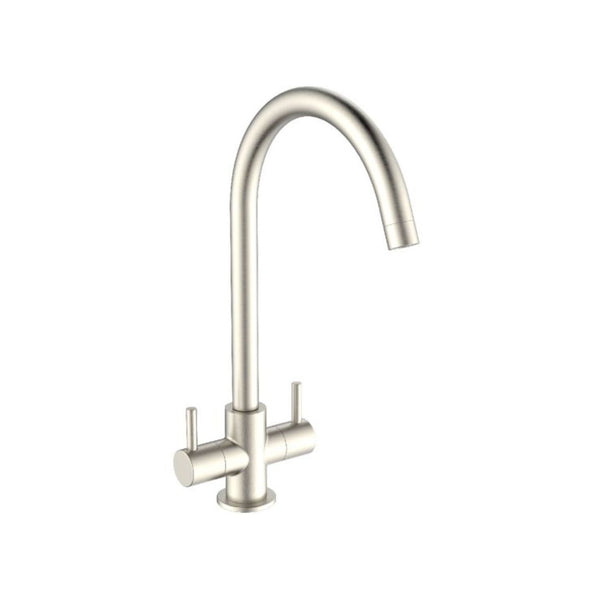 Reginox Genesis Brushed Inox Double Lever Kitchen Mixer Tap