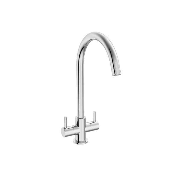 Reginox Genesis Twin Lever Kitchen Mixer Tap - Chrome