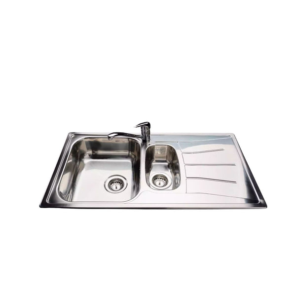 Reginox DIPLOMAT 1.5 Bowl and Stainless Steel Kitchen Sink with Tap Holes, 0.8 Gauge