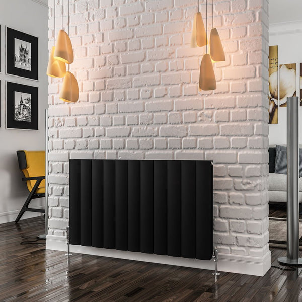 Eastbrook Guardia Matt Black Horizontal Aluminium Radiators - Central Heating