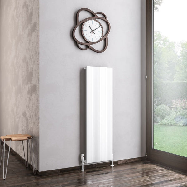 Eastbrook Fairford Matt White Vertical Aluminium Radiators - Central Heating