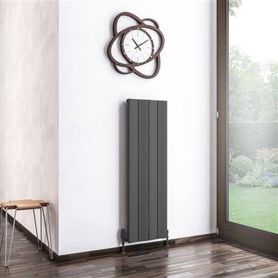 Eastbrook Fairford Matt Anthracite Vertical Aluminium Radiators - Central Heating