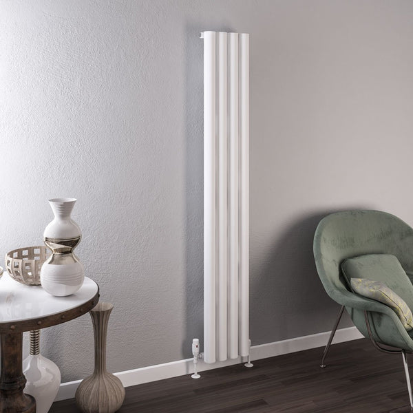 Eastbrook Burford Matt White Vertical Aluminium Radiators - Central Heating