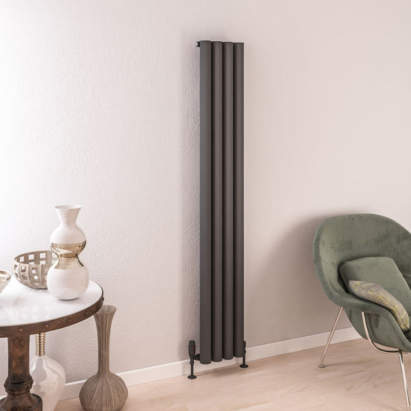 Eastbrook Burford Matt Anthracite Vertical Aluminium Radiators - Central Heating