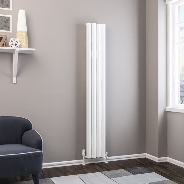 Eastbrook Kelmscott Matt White Vertical Aluminium Radiators - Central Heating