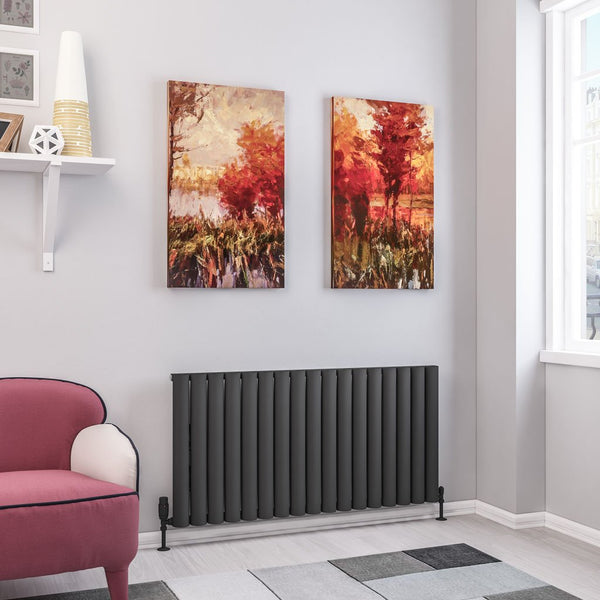 Eastbrook Kelmscott Matt Anthracite Horizontal Aluminium Radiators - Central Heating