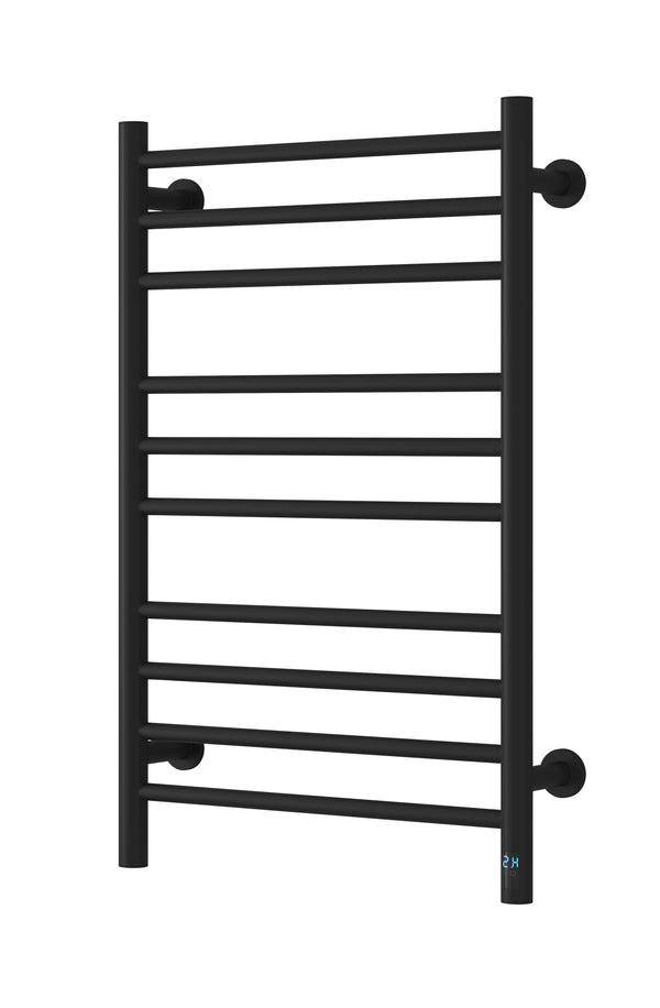 Reina Arnage Straight Matt Black Stainless Steel Heated Towel Rail Radiator