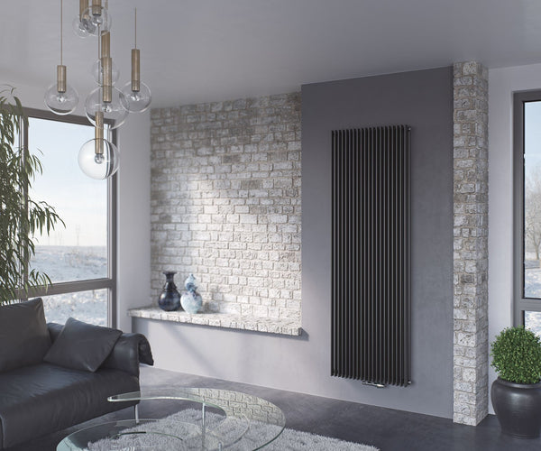 Eucotherm Corus Tube Duo Panel Anthracite Vertical Designer Radiator