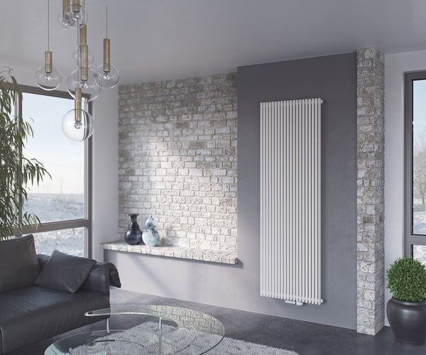 Eucotherm Corus Tube Single Panel White Vertical Designer Radiator