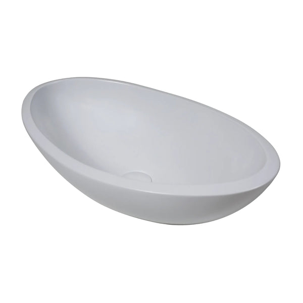 BC Designs Kurv Vanity Top Mounted Cian Solid Surface Countertop Basin - 615mm H x 360mm W