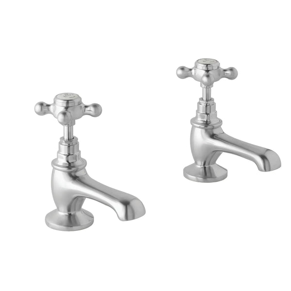 BC Designs Brass Victrion Crosshead Deck Mounted Basin Filler Tap, Brushed Chrome