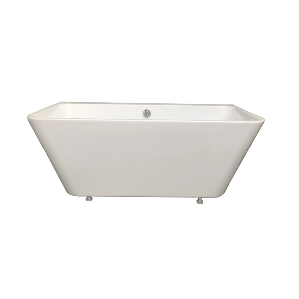 BC Designs Ancora Back To Wall Straight Square Baths, Gloss White