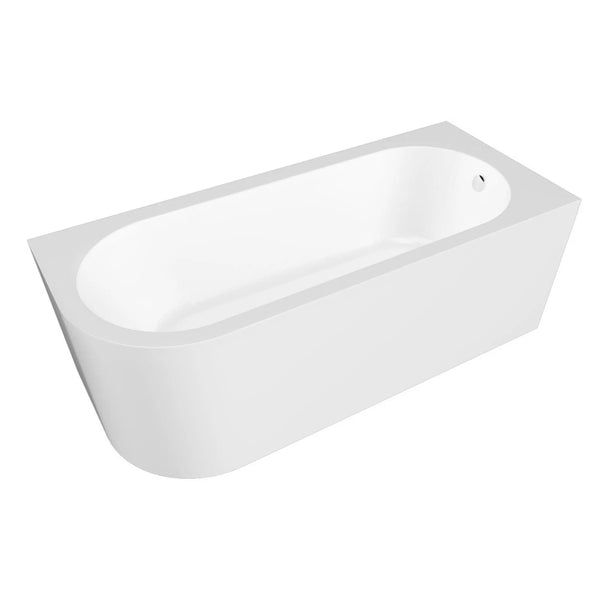 BC Designs Ancorner Straight Round Corner Shower Bath - 1700mm L x 750mm W, White