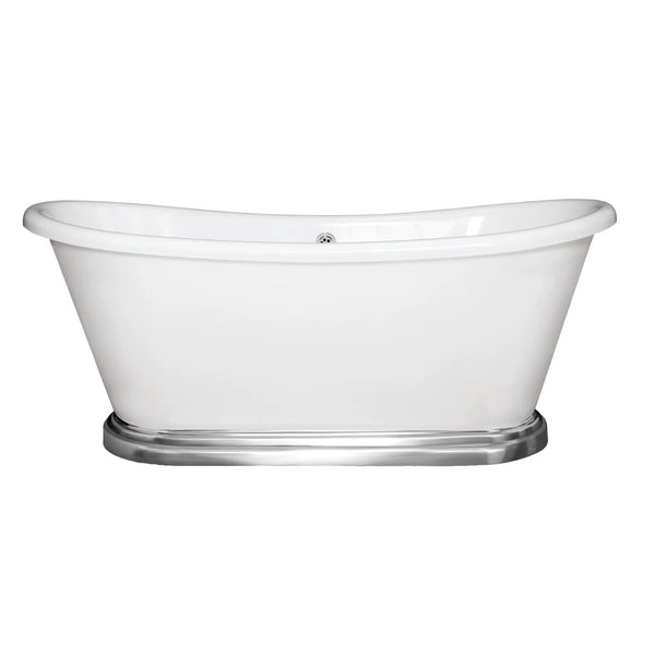 BC Designs Freestanding Traditional Acrylic Boat Bath with Aluminium Plinth