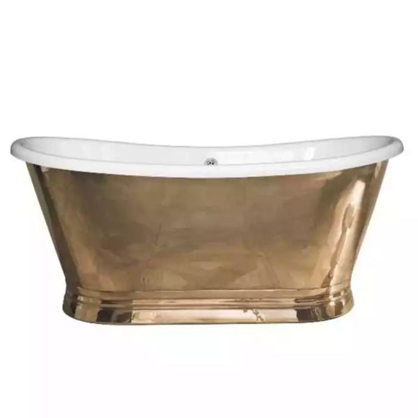 BC Designs Freestanding Traditional Boat Bath with Enamel Inner 1700mm, Copper/Enamel