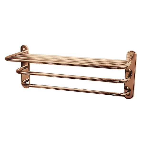 BC Designs Victrion Three Tier Brass Towel Rack Horizontal 260mm H x 612Mmm W, Copper