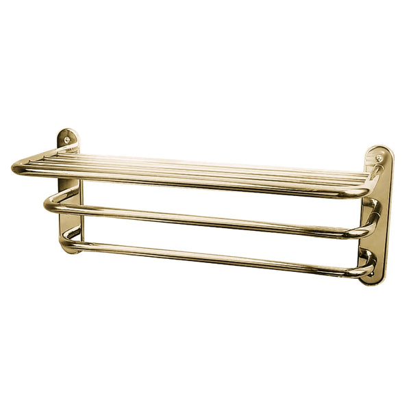 BC Designs Victrion Three Tier Brass Towel Rack Horizontal 260mm H x 612Mmm W, Gold